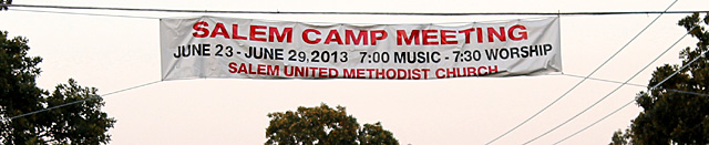 banner over Salem Road at Hart Road